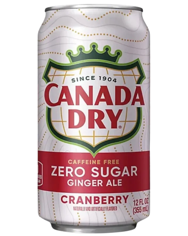 Canada Dry Cranberry Ginger Ale Zero Sugar packaging