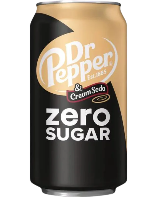 Dr Pepper & Cream Soda Zero Sugar packaging