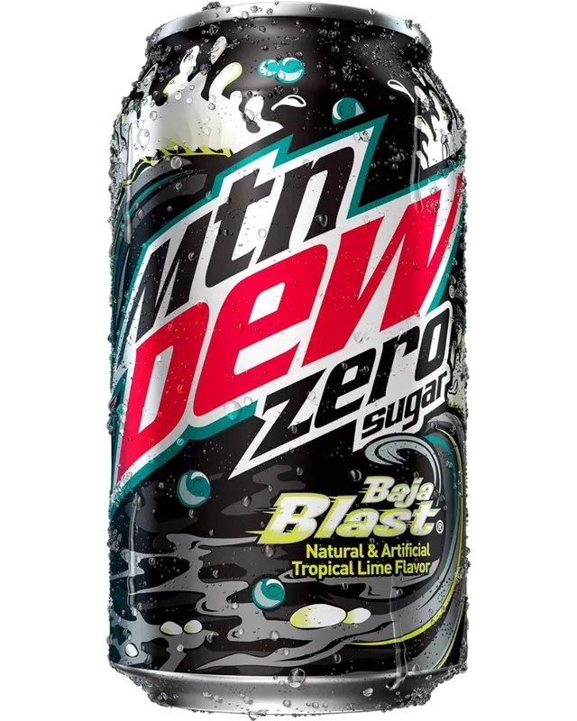 Mountain Dew Baja Blast Zero Sugar packaging