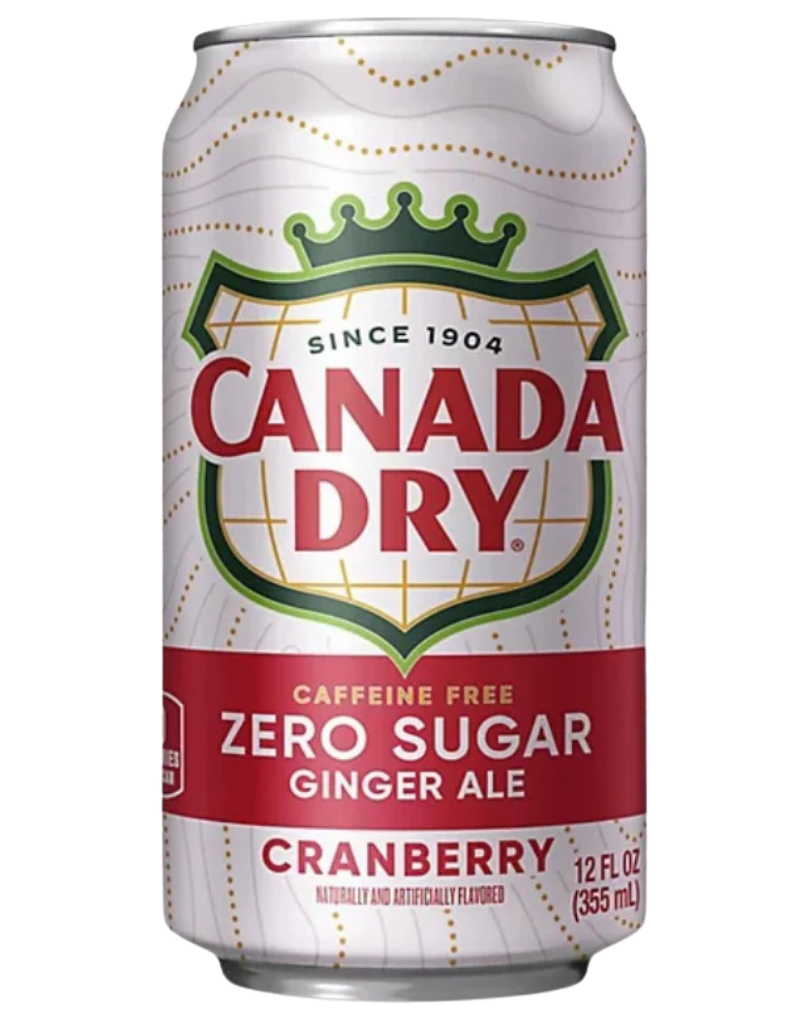 Canada Dry Cranberry Ginger Ale Zero Sugar packaging